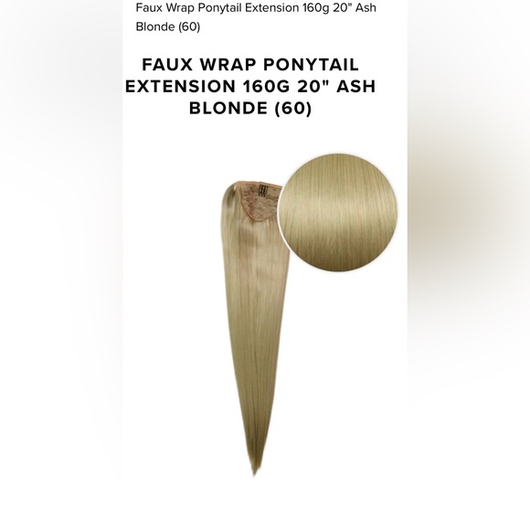 Bellami faux wrap synthetic ponytail 20” color ash blonde never used - Picture 2 of 4